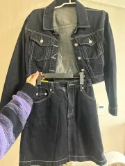デニムジャケット スカート セットアップ