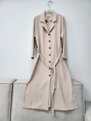 オープンシャツタイプ ロング丈ワンピース