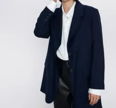 (パッケージ付き) ZARA(ザラ) ネイビー オーバーサイズ ジャケット