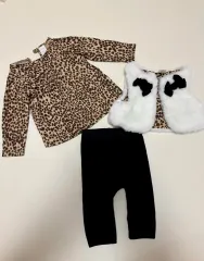 ベビー服 レオパード柄 上下 ベスト セット