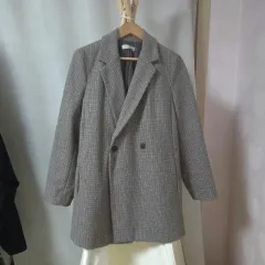 茶色 チェック コート ジャケット