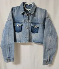 ライトブルー デニム クロップドジャケット