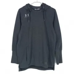 UNDER ARMOUR(アンダーアーマー) メンズ フードロゴ 起毛裏地 フード付きTシャツ チャコール