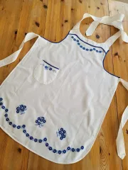 手刺繍ロングエプロン