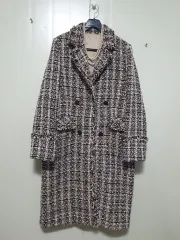 N4811 ツイード ロング コート ジャケット テーラード オフィス・フォーマル・ゲスト