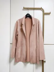 未使用/ZARA 人造 スウェード ジャケットM/インディーピンク