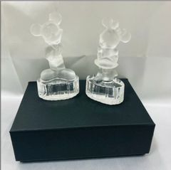 A【クリスタルガラス】ディズニー ゲーベル社 ミッキーマウス ミニーマウス フィギュア 2点セット 東京ディズニーランド ディズニーリゾート 箱 置き物 インテリア