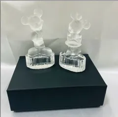 A【クリスタルガラス】ディズニー ゲーベル社 ミッキーマウス ミニーマウス フィギュア 2点セット 東京ディズニーランド ディズニーリゾート 箱 置き物 インテリア