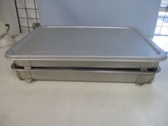 1700 ②2個セット　蓋付　レトロなアルミケース　バット　収納箱　ビンテージ 1700 ②2個セット 蓋付 レトロなアルミケース バット 収納箱