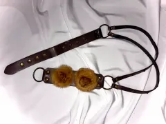 ギャル ファー ブラウン リング ベルト ヴィンテージ