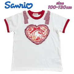 サンリオ ハローキティ モチーフTシャツ 半袖 プリント カットソー 天竺 チェック ハート トップス キッズ服 子ども服 トドラー (221207413)