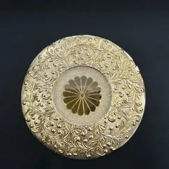 朱肉入れ　皇室 菊紋章入り24KGP