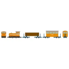 【中古】鉄道模型 HOゲージ 1/80 ナローゲージ80 猫山森林鉄道 L型ディーゼル機関車(赤色・白帯)+客車+運材車 3両セットB 「鉄道コレクション」 [325437]のサムネイル