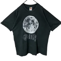 XL フルーツオブザルーム ヴィンテージ シングルステッチ オーバーサイズ 月 グラフィック ビッグプリント ブラック 黒 Tシャツ レディース ユニセックス メンズ 古着 半袖 CHM