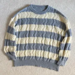 日本ヴィンテージ シナモロール깔 オーバーサイズ ストライプ ニット