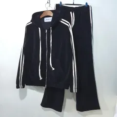 SS新作) フルーケ ベロア フードジップアップ セット 2color