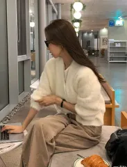 アンゴラ カーディガン アイボリー