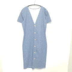 ZARA(ザラ) チェック Vネック ワンピース L_i4005