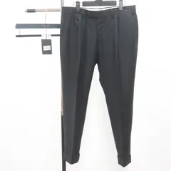 IT1CE57ENZI8 美品 GERMANO ジェルマーノ スラックス パンツ ボトムス ブラック 黒 メンズ サイズ 48のサムネイル