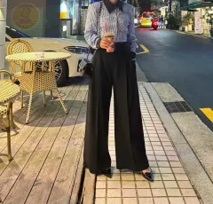 js NEW YORK スタイル セール (当日発送) 完売 ハイウエスト ベルト セット ワイド パンツ P1