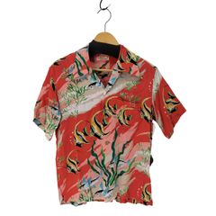 EVISU エヴィス レーヨン アロハシャツ 総柄 カモメ 赤 38 - メルカリ