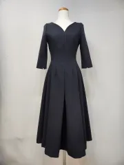 7 スリーブレス 黒 A ライン ワンピース m