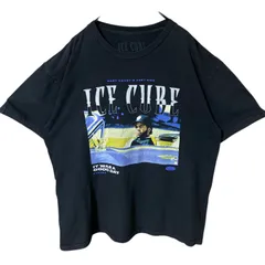 L アイスキューブ ラッパー ヒップホップ 人物 ビッグプリント  ブラック 黒 Tシャツ レディース ユニセックス メンズ 古着 半袖 CHM