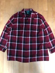 ローレン ラルフローレン ウール レッド CHECK ジップアップ シャツ ジャケット シャツ 2X