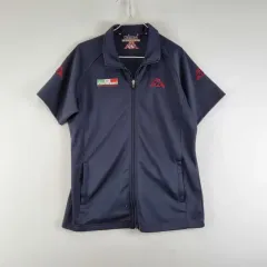 F4712 KAPPA レディース XL ネイビー 半袖 トレーニング ジャケット/ダーク