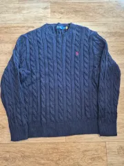 Polo ポロ ラルフ ローレン ケーブル ニット セーター ネイビー XL