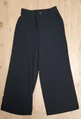 黒色 ワイド スラックス パンツ