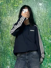 adidas(アディダス) フード ウインドブレーカー ネイビー L