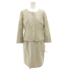 クードシャンス CdeC COUP DE CHANCE アンサンブル フォーマル ノーカラージャケット ノースリーブワンピース ひざ丈 ラメ 38 ベージュ /GV ■FF