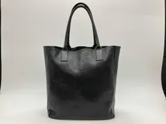 IL BISONTE イルビゾンテ レザートートバッグ ブラック レザー ロゴ型押し 