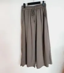 （ 31 インチ- 36 インチ) メンズ ウエストゴム ピンタック 9 富 ワイド スラックス-モカ