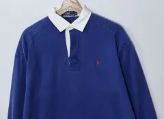 M (95) ポロ ラルフローレン ブルー ラグビーシャツ