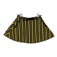 中古 レディース ジャックバニー Jack Bunny!! スカート 2(L) 黄色×黒 一体型インナーパンツ付き ストライプ