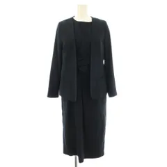 ナノユニバース nano universe セットアップ ワンピース ジャケット S ネイビー 紺 ノーカラー 長袖 ノースリーブ ロング丈 /JP