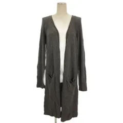 セオリーリュクス theory luxe リブニット カーディガン ロング カシミヤミックス グレー 38 ■GY12