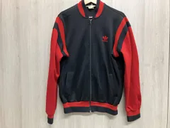 adidasアディダス トラックジャケット / スェットジャンパー / 台湾製 80s トレフォイルロゴ / ブラック・レッド 黒 赤