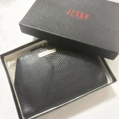 【送料無料】JUNKO KOSHINO/コシノジュンコ/二つ折り財布/ウォレット/サイフ/がま口財布/ブラック/レザー/中古品