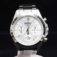 706 稼動 SEIKO 時計 メンズ クロノグラフ ホワイト ゴールド 丸型