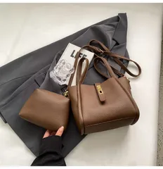 【ミニポーチ付き】 2WAY ミニショルダー ハンドバッグ レディース 上品 PUレザー  小さめ  高見え