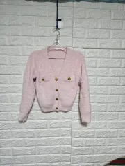 ほぼ新品) アンゴラが可愛い カーディガン s