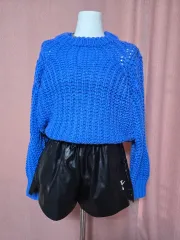 ケーブル編み 織り ニット Tシャツ