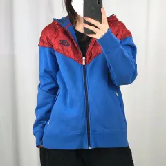 NIKE(ナイキ) 青 赤 ジップアップパーカー フード付き XL 250306