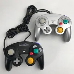 【中古美品】 Nintendo GAME CUBE ニンテンドー ゲーム キューブ コントローラー 2個 セット まとめ ブラック シルバー 【023-260322-mh-05-fuz】