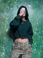 90s NIKE(ナイキ) ダークグリーン クロップド ワームアップ ウィンドブレーカー