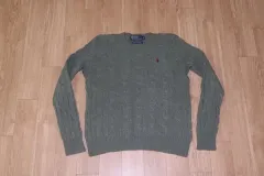 ( 66 ) ポロ/グリーンカーキ チェーンラウンドニット