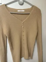 PROST J(プロストジェイ) オリジナル商品 ニットボタン リブ付きカーディガン